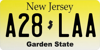 NJ license plate A28LAA