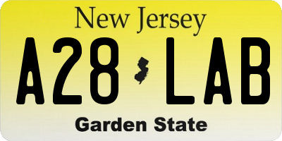 NJ license plate A28LAB
