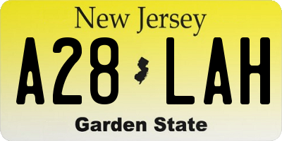 NJ license plate A28LAH
