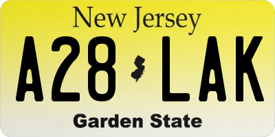 NJ license plate A28LAK