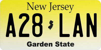 NJ license plate A28LAN