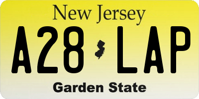 NJ license plate A28LAP