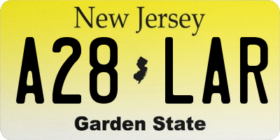 NJ license plate A28LAR
