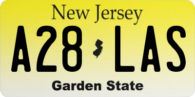 NJ license plate A28LAS