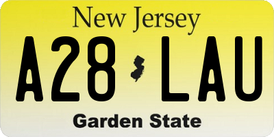NJ license plate A28LAU