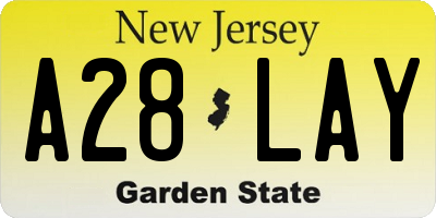 NJ license plate A28LAY
