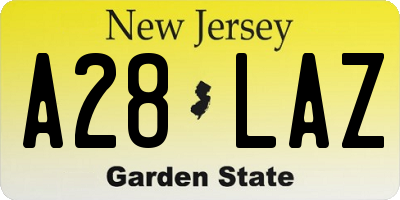 NJ license plate A28LAZ