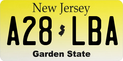 NJ license plate A28LBA
