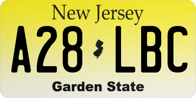 NJ license plate A28LBC