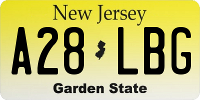 NJ license plate A28LBG