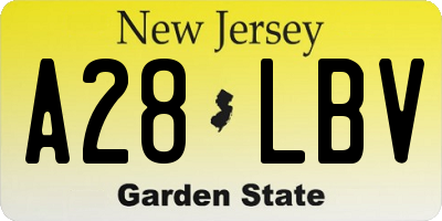 NJ license plate A28LBV