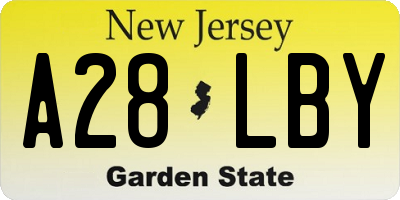 NJ license plate A28LBY