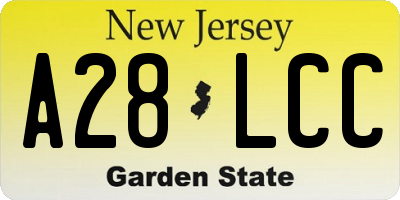 NJ license plate A28LCC