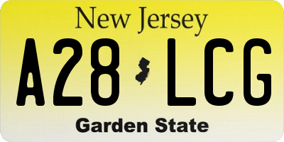 NJ license plate A28LCG