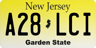 NJ license plate A28LCI