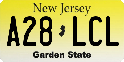 NJ license plate A28LCL