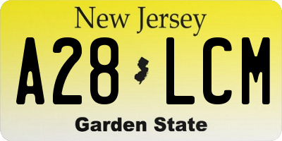 NJ license plate A28LCM