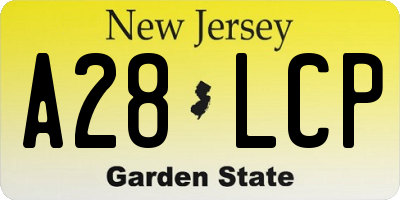 NJ license plate A28LCP