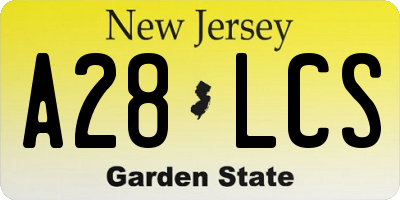 NJ license plate A28LCS