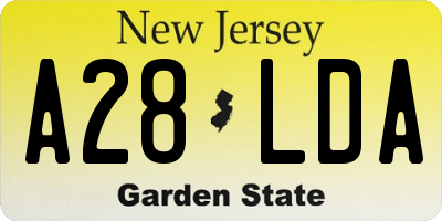 NJ license plate A28LDA