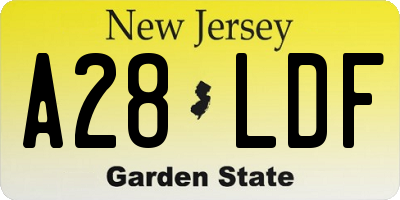 NJ license plate A28LDF