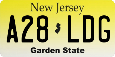 NJ license plate A28LDG