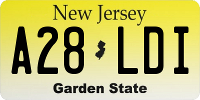 NJ license plate A28LDI