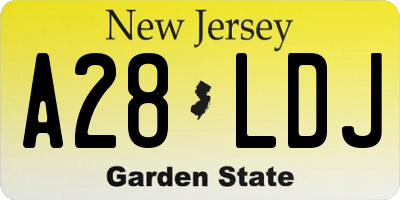 NJ license plate A28LDJ
