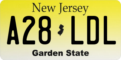NJ license plate A28LDL