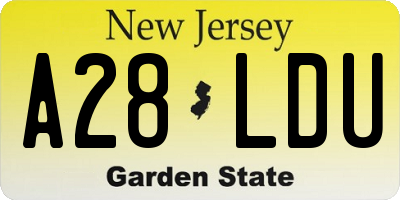 NJ license plate A28LDU