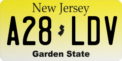 NJ license plate A28LDV
