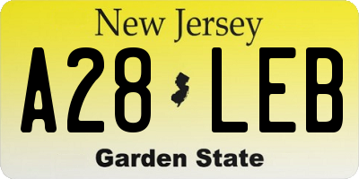 NJ license plate A28LEB