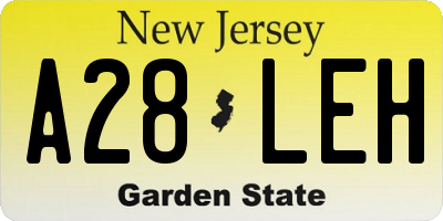 NJ license plate A28LEH