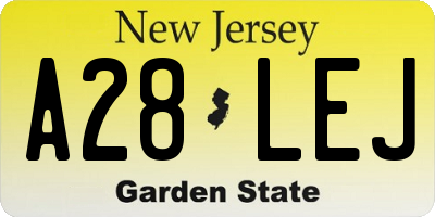 NJ license plate A28LEJ