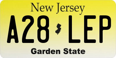 NJ license plate A28LEP