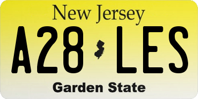 NJ license plate A28LES