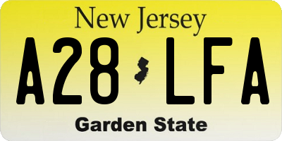NJ license plate A28LFA