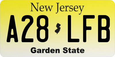 NJ license plate A28LFB