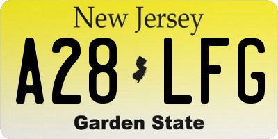 NJ license plate A28LFG