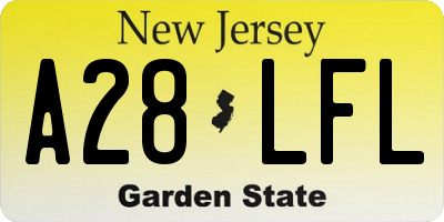 NJ license plate A28LFL
