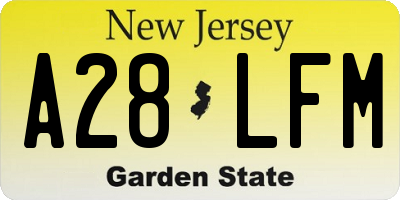 NJ license plate A28LFM