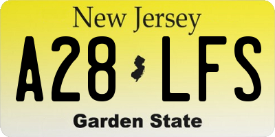 NJ license plate A28LFS