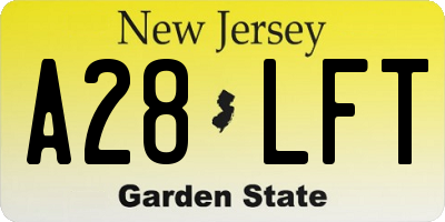 NJ license plate A28LFT
