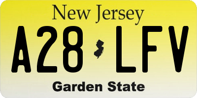 NJ license plate A28LFV