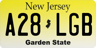 NJ license plate A28LGB