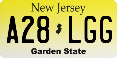 NJ license plate A28LGG