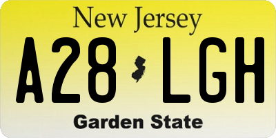 NJ license plate A28LGH