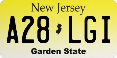NJ license plate A28LGI
