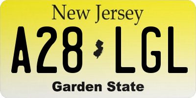 NJ license plate A28LGL