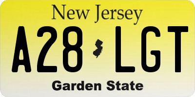 NJ license plate A28LGT